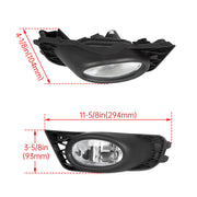 DURAFORCE Clear Lens Fog Lights W/Bulb Switch Wiring for 2009 2010 2011 for Honda Civic