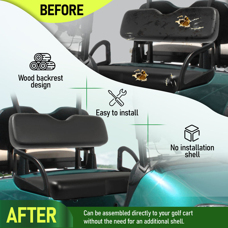 Front Seat Bottom and Backrest Kit for EZGO RXV Back Cushion Golf Cart 08+