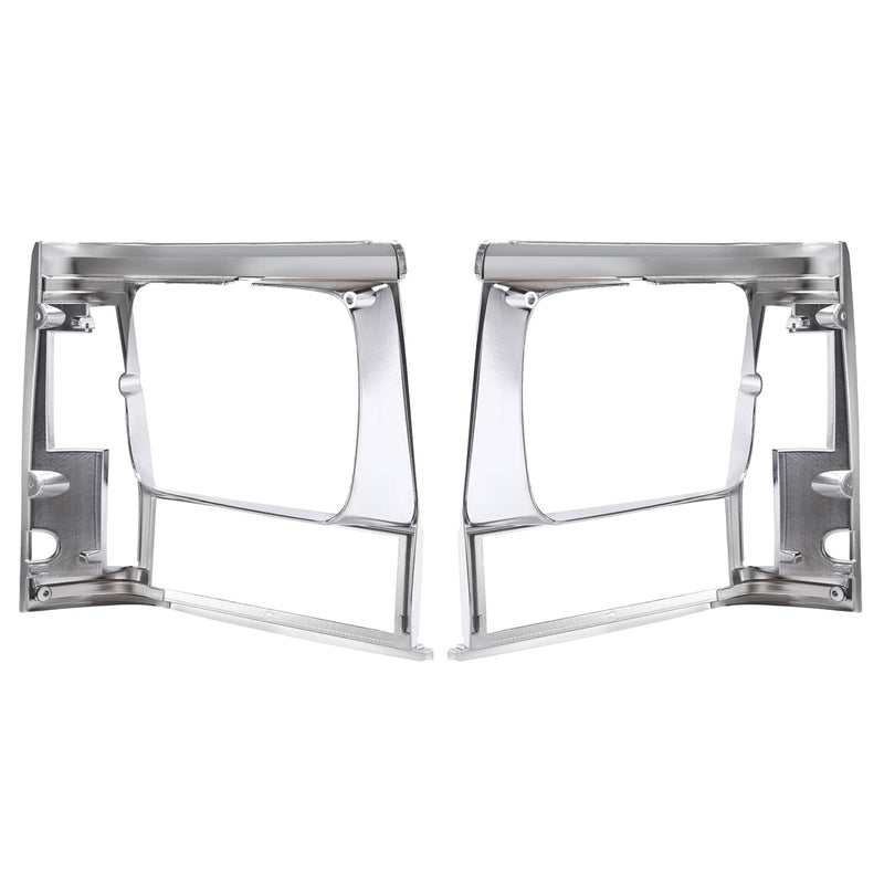DURAFORCE Headlight Bezel Trim for Jeep Cherokee 91-96 Comanche 91-92 Chrome 2PCS