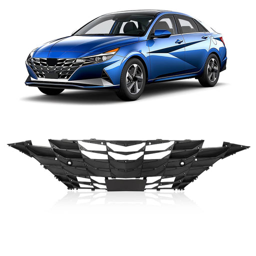 DURAFORCE Front Inner Grille Cover for Hyundai Elantra Sedan 2021 2022 2023 Black