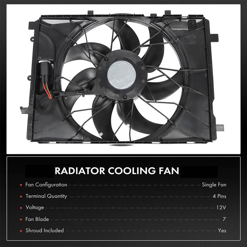 Radiator Cooling Fan for Mercedes-Benz C250 C300 C350 C63 AMG GLK350 2010-2014