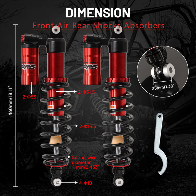 Front and Rear Shocks Suspension Kit for Polaris Ranger 1000 Crew Full Size