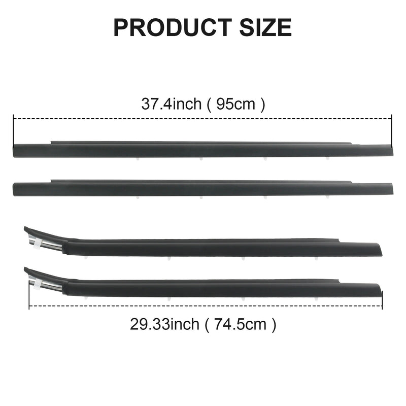 Window Moulding Weatherstrip Seal Belt for Toyota Tundra Double Cab 2000-2006 4x