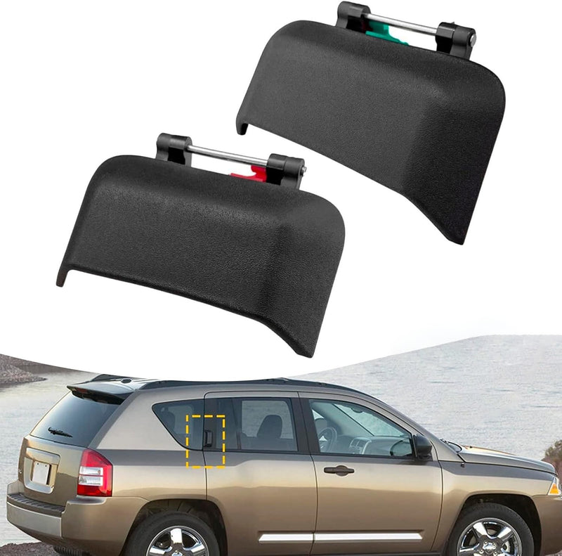 Rear Left Right Exterior Door Handle for 2007-2016 Jeep Compass Black Plastic