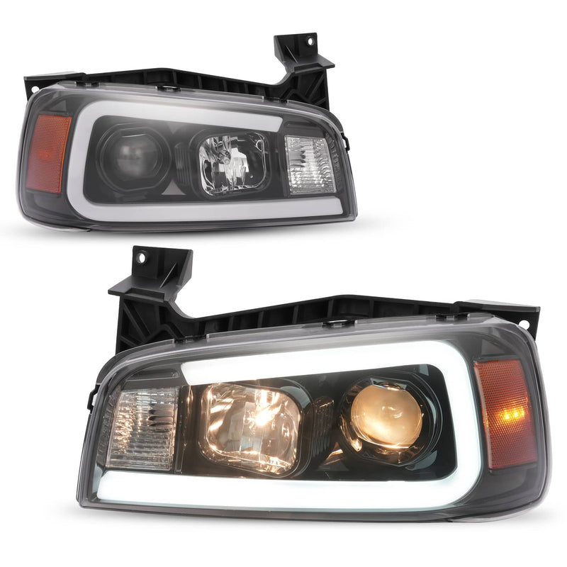 DURAFORCE DOT LED Tube Projector Headlights for Dodge Charger 2006-2010 Black