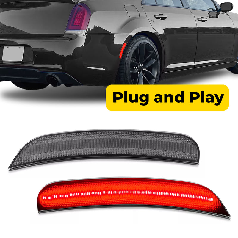 Rear Red Smoked LED Side Marker Light Lamp for Chrysler 300 300S 300C 15-23 2X