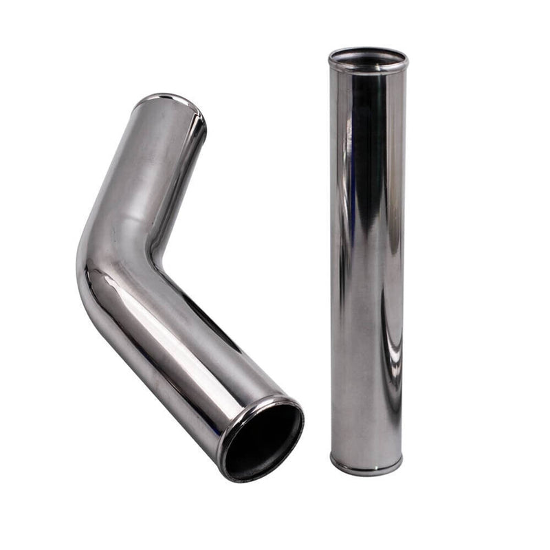 3 Inch DIY Polished Intercooler Piping w/ U Pipe Blue Silicone Coupler + Clamp K