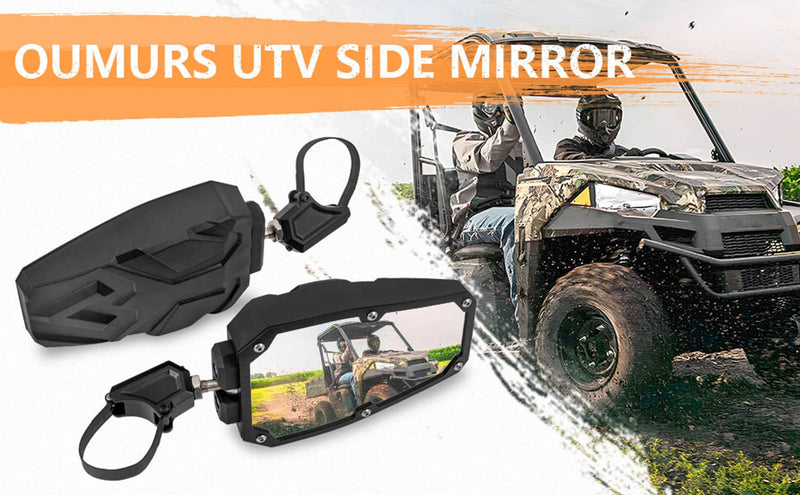 UTV Side Mirrors Set for Polaris RZR Can Am Maverick Honda Pioneer SXS 1.5"-2