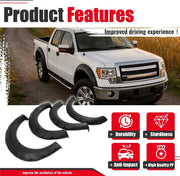 DURAFORCE Pocket Riveted Wheel Fender Flare for Ford F150 F-150 Styleside 2009-2014 4PCS
