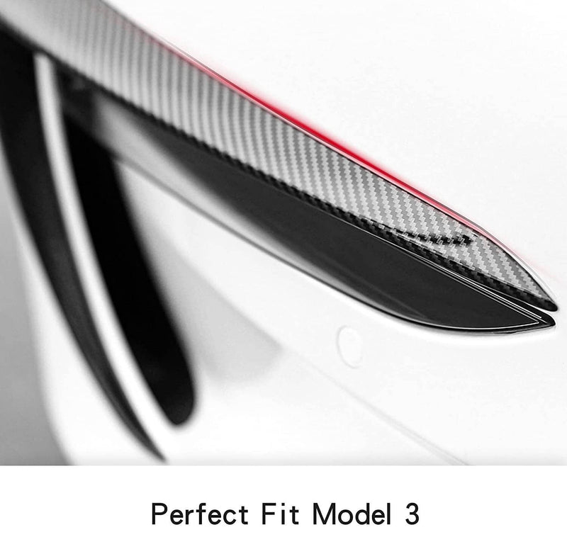 Front Fog Light Eyebrow Cover Trim Carbon Fiber Style for Tesla Model 3 2017+
