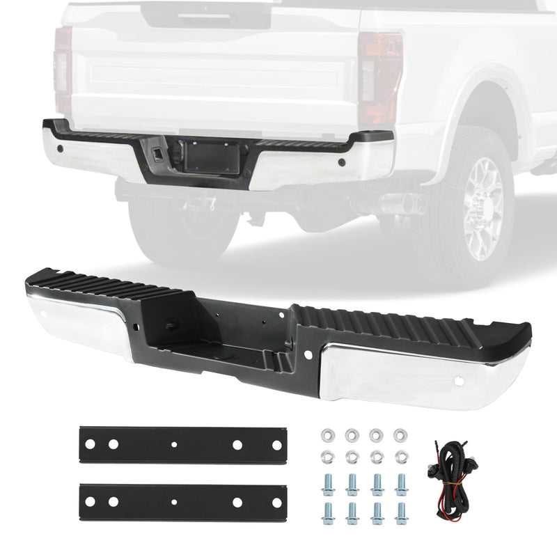 Rear Step Bumper Assembly with Sensor Hole for Ford F250 F350 Super Duty 2008-20