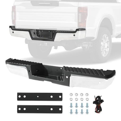 DURAFORCE Rear Step Bumper Assembly with Sensor Hole for Ford F250 F350 Super Duty 2008-20