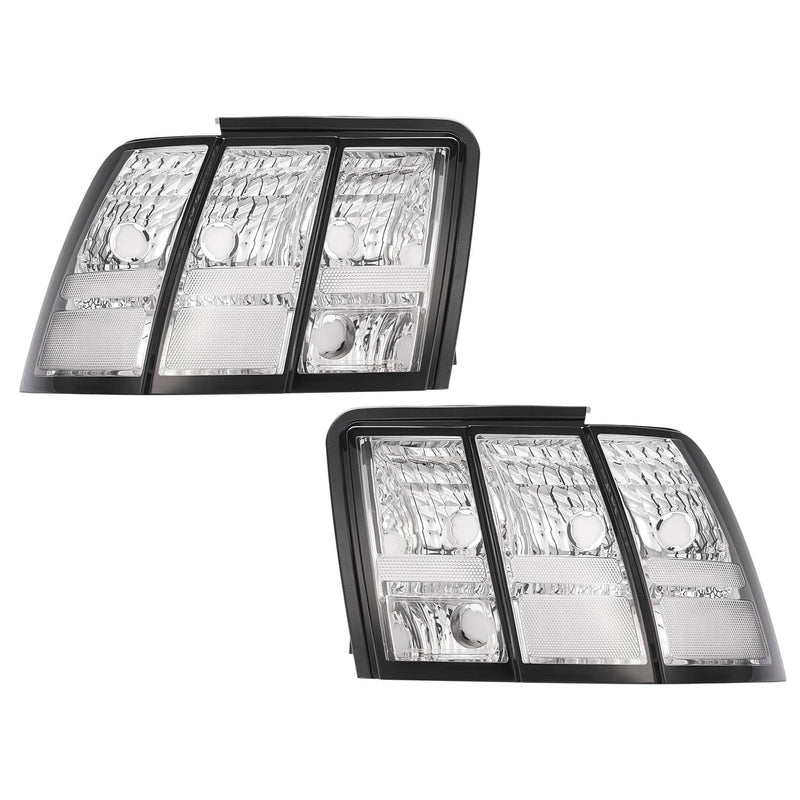 DURAFORCE Clear Lens Tail Lights For Ford Mustang 1999-2004 Rear Brake Lamps Left Right