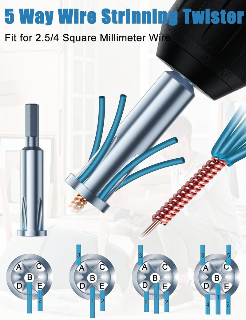 Wire Stripping Twisting Tool Electrical Drill Wire Stripper Cable Nut Twister