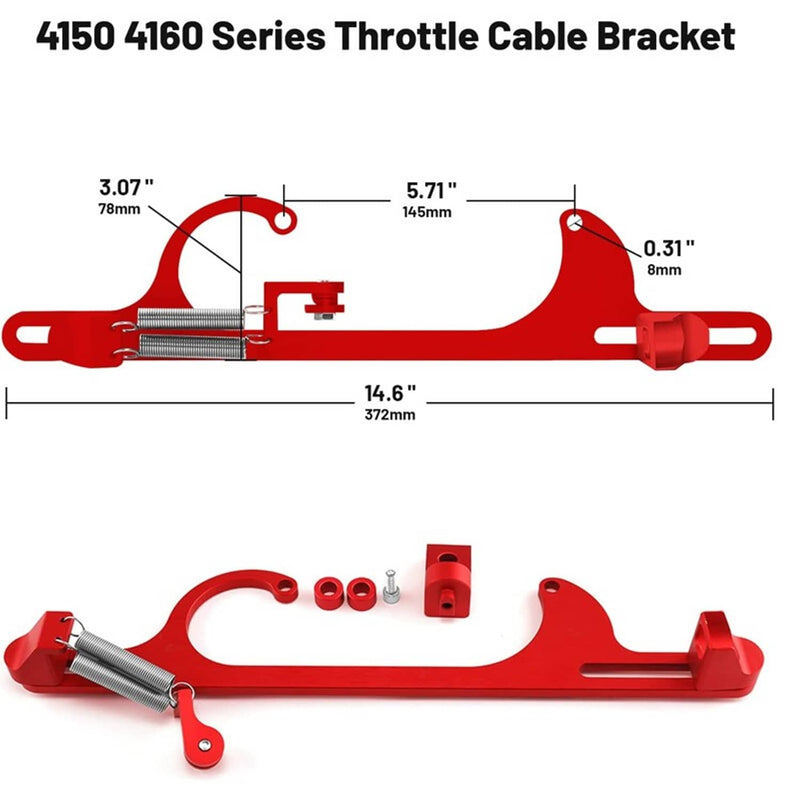 RED Aluminum Throttle Cable Carburetor Bracket for 4150 4160 Carb 307 350 SBC