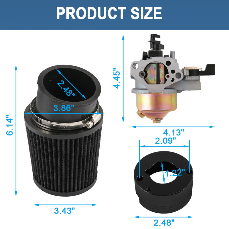 Air Filter Adapter Jet Kit for Predator 301cc 420cc 389cc 13hp 15hp