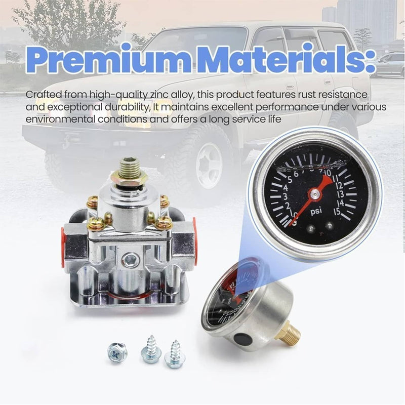 12-804 Low Fuel Pressure Regulator Gauge for Carburetor Carb Quick Fuel