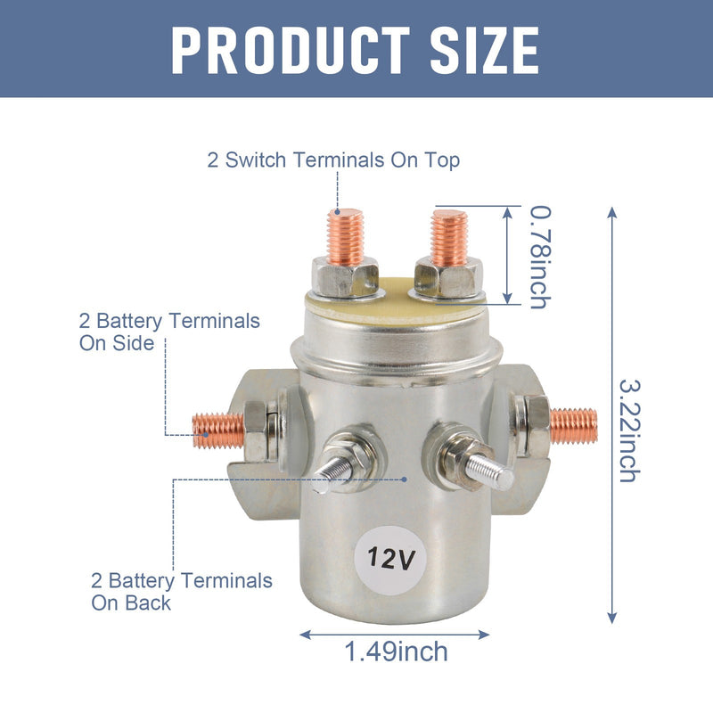 6 Terminal 12V Continuous Duty Relay Solenoid for Autocrane Boom Winch 2X