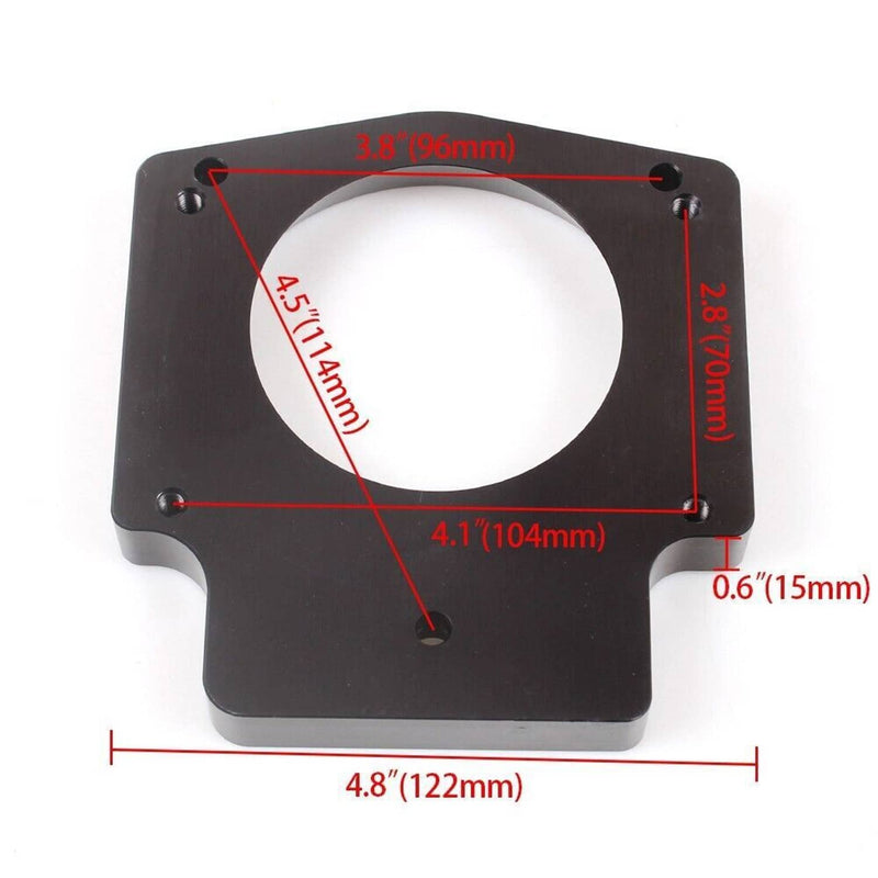 Black 92mm Throttle Body TPS IAC Adapter Plate for Chevy GM LSX LS LS1 LS2