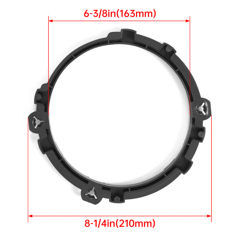 Black 7" Headlight Replacement Mount Bracket Ring for Jeep Wrangler 1997-2006