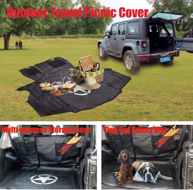 Rear Seat Cover Storage Cargo Liners Pets Floor Mat for Jeep Wrangler 2007-2020