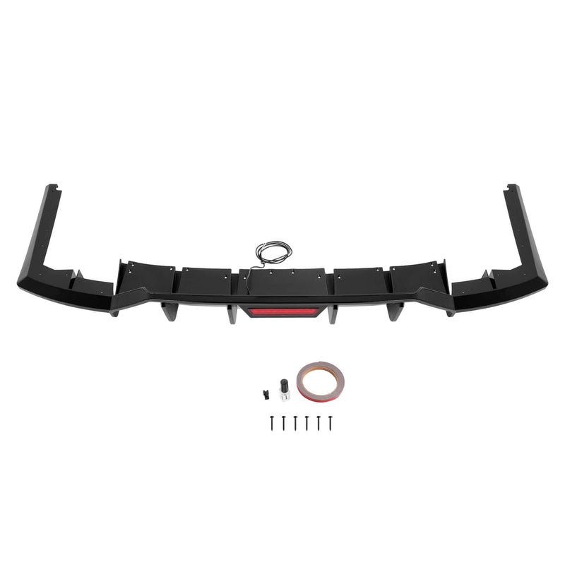 DURAFORCE Rear Bumper Diffuser LED Brake Light Gloss Black for Hyundai Elantra 2021-23