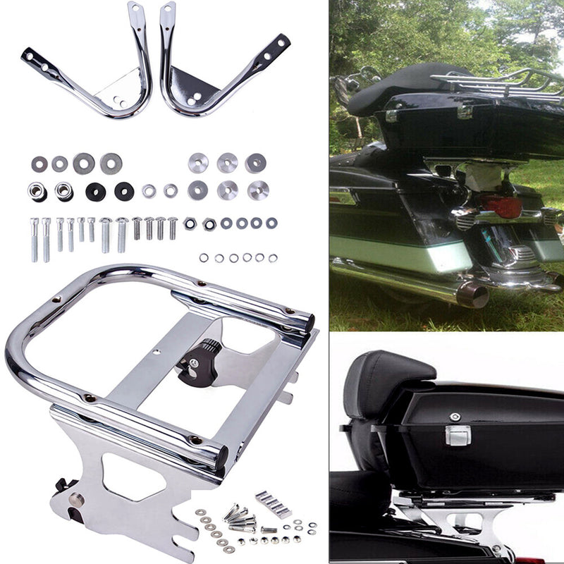 Chrome Luggage Rack Docking Hardware Kit for Harley Touring FLTR FLHR 1997-2008