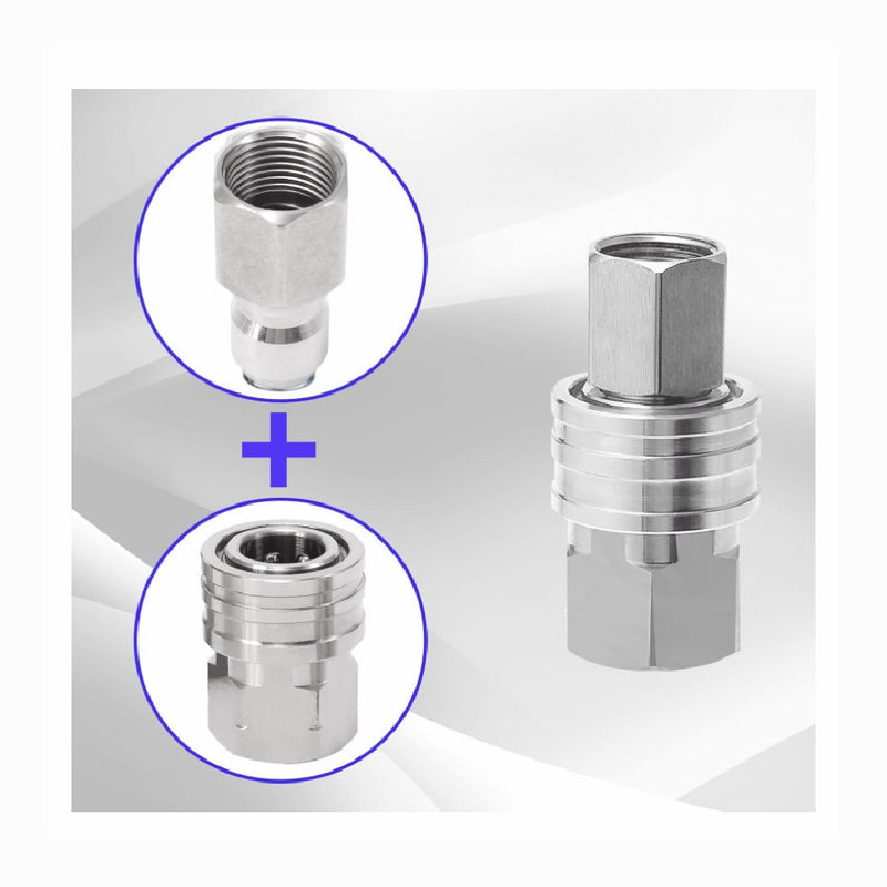 2 Sets NPT 1/4 Inch Pressure Washer Coupler Quick Connect Plug Fitting Adapter