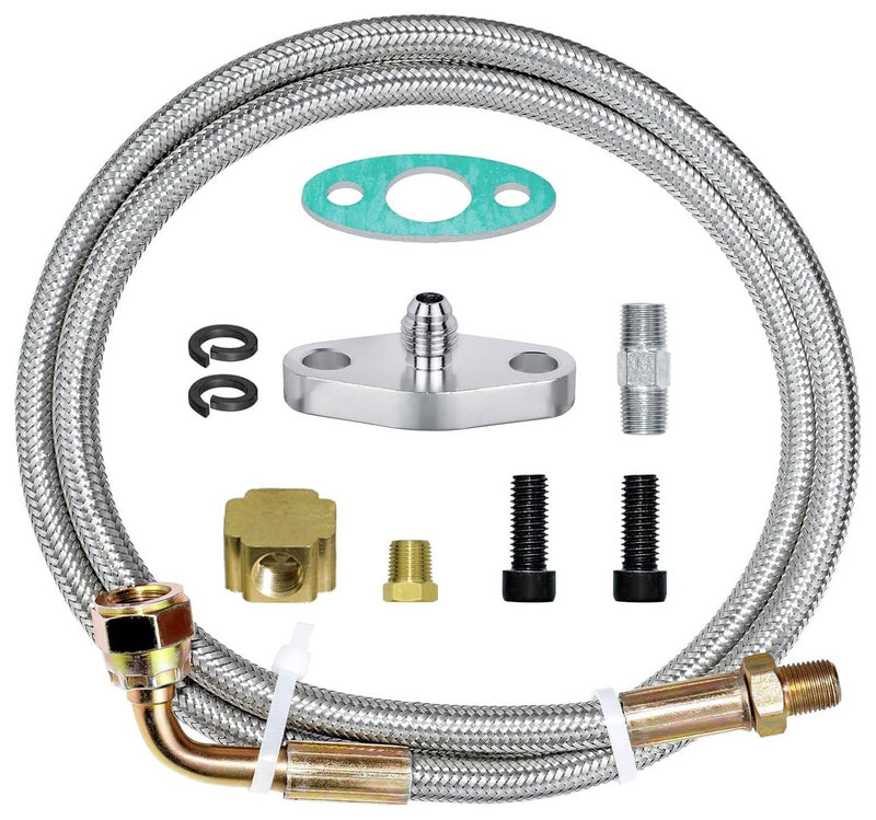 41" Turbo Oil Feed Line Kit for T3 T4 T60 T61 T70 AN4 90 Degree