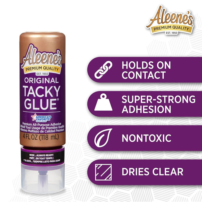 Aleene's Original Tacky Glue 4 Fl Oz Premium All Purpose Adhesive 3 Pack