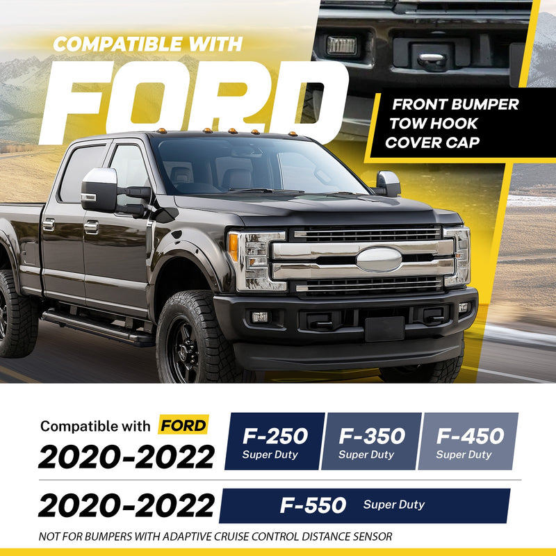Tow Hook Cover Bezel Short LH RH for Ford F250 F350 F450 F550 Super Duty 2020-22