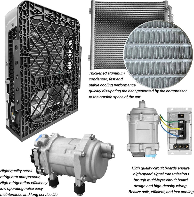12000BTU 12V Truck Cab Air Conditioner Split AC for Semi Bus RV Caravan