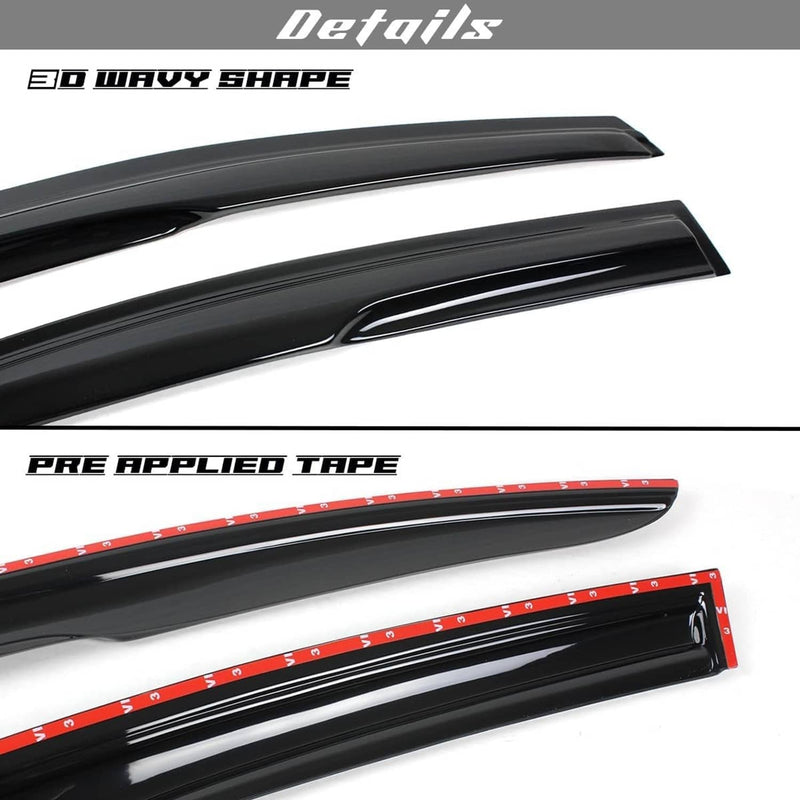 JDM Mugen Style Window Visors Rain Guards for Toyota Corolla Sedan 2020-2025