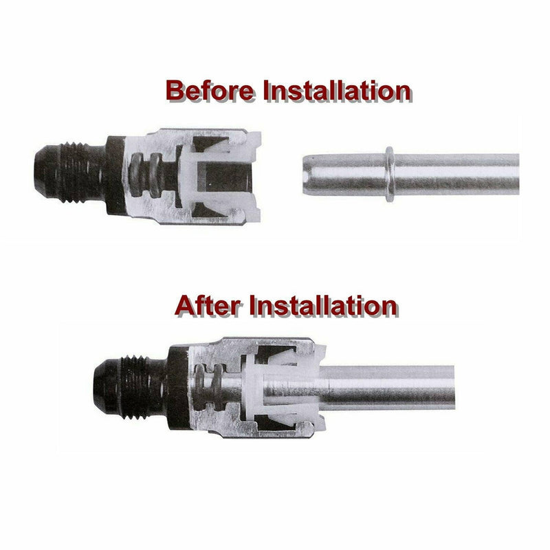 Black -6AN AN6 Fuel Adapter Fitting to 3/8 GM Quick Connect LS Clip Female