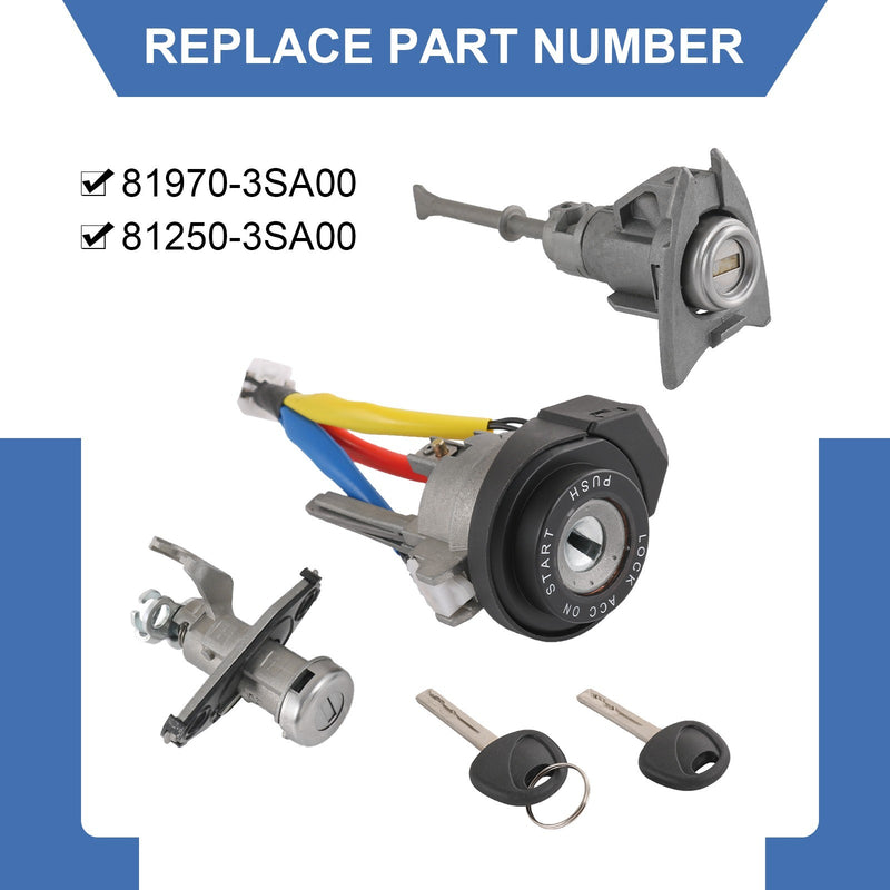 81970-3SA00 Ignition Switch Front Left Door Lock Barrel for Hyundai Sonata 09-14