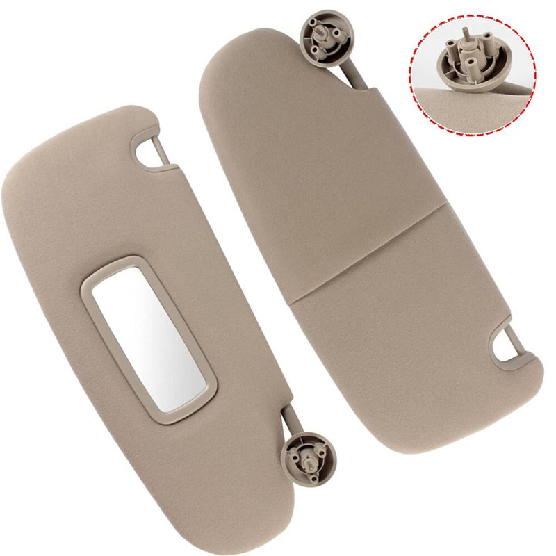 Sun Visor Set Left Right for 2002-2009 Dodge Ram 1500 2500 3500 Beige 2Pcs