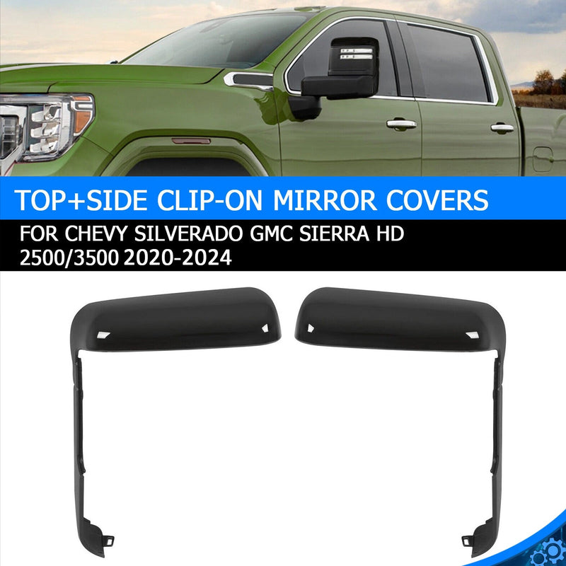 Side Mirror Cover Caps for Chevy Silverado for GMC Sierra HD 2500 3500 2020-2024
