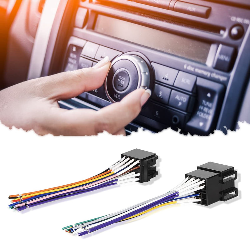 16 Pin Radio ISO Wire Harness Adapter for Peterbilt Freightliner Semi Truck Pair