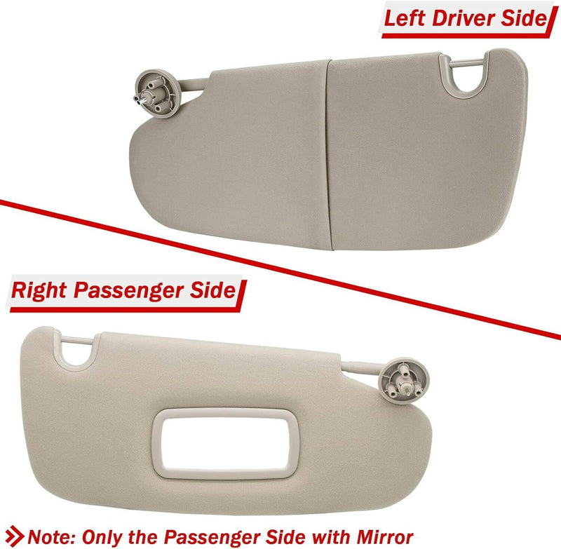 1Pair Sun Visor Set Left & Right for 2002-2009 Dodge Ram 1500 2500 3500 Beige