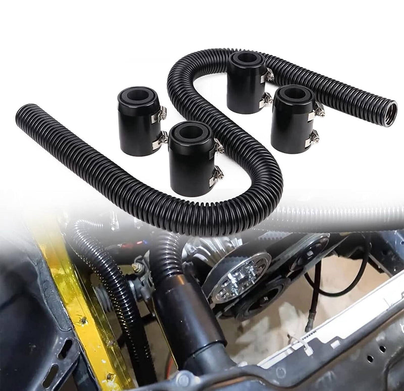 48" Stainless Steel Flexible Radiator Coolant Water Hose with Caps Kit