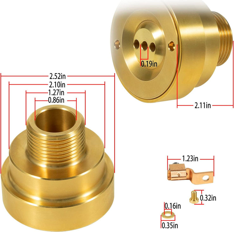 Swimming Pool Spa Brass Deck Jet Fountain Nozzle 3 Hole with Grounding Lug