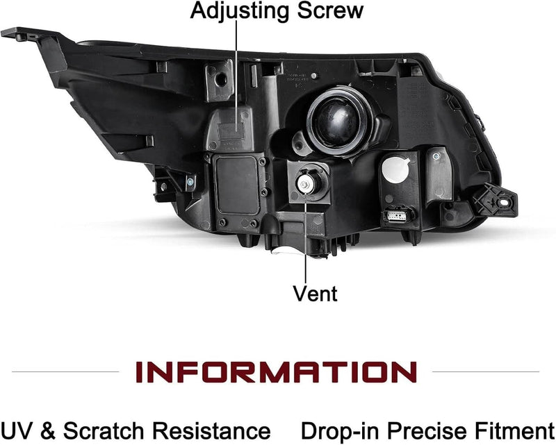 Headlights Assembly w/LED DRL for Ford Explorer 2016-2019 Left Right Pair