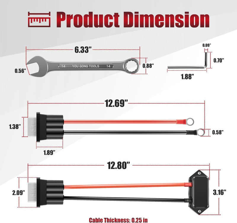 Newport Quick Connect Disconnect Terminal for Trolling Motor 8 Gauge Battery