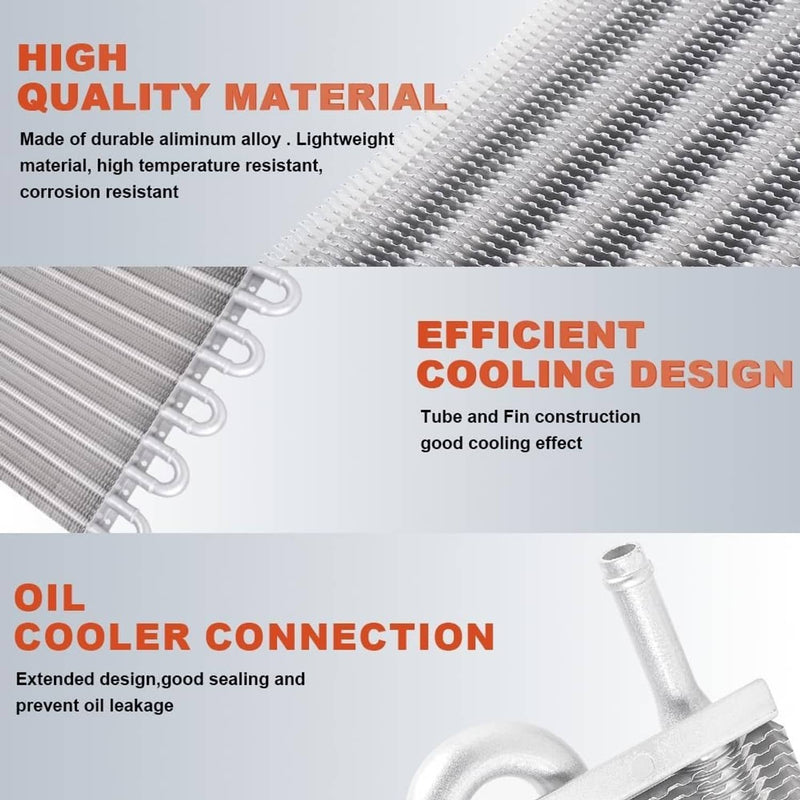 10 Rows Remote Transmission Oil Cooler Radiator Converter Kit Universal Aluminum