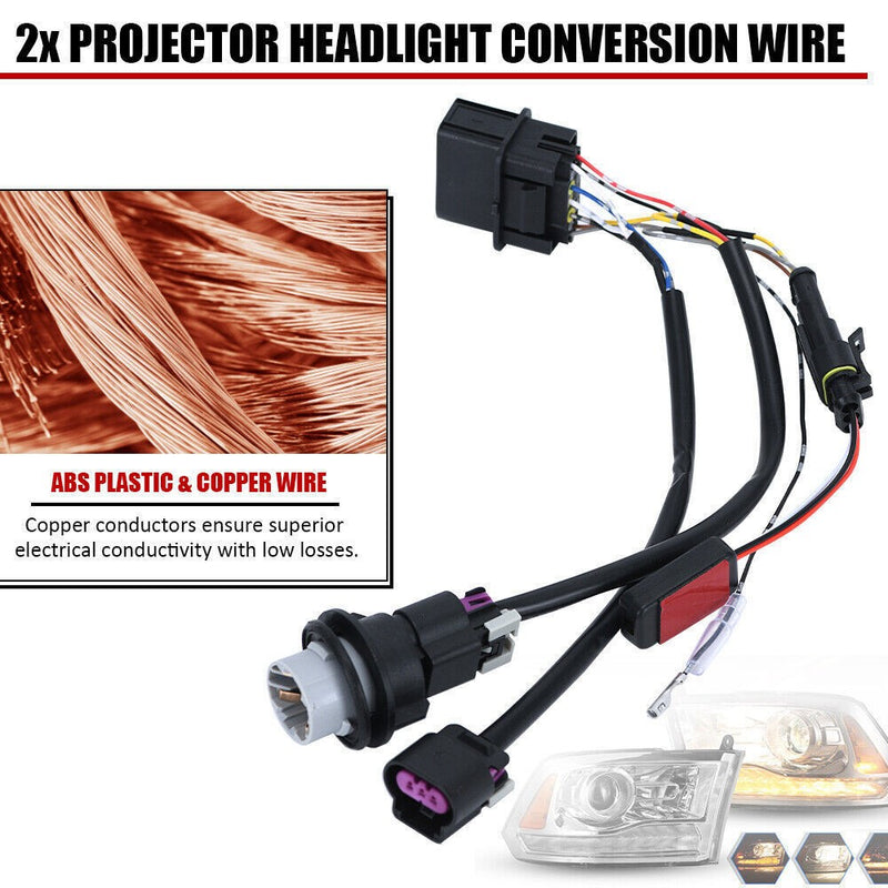 Projector Headlights Conversion Wire Harness for Ram 1500 2500 3500