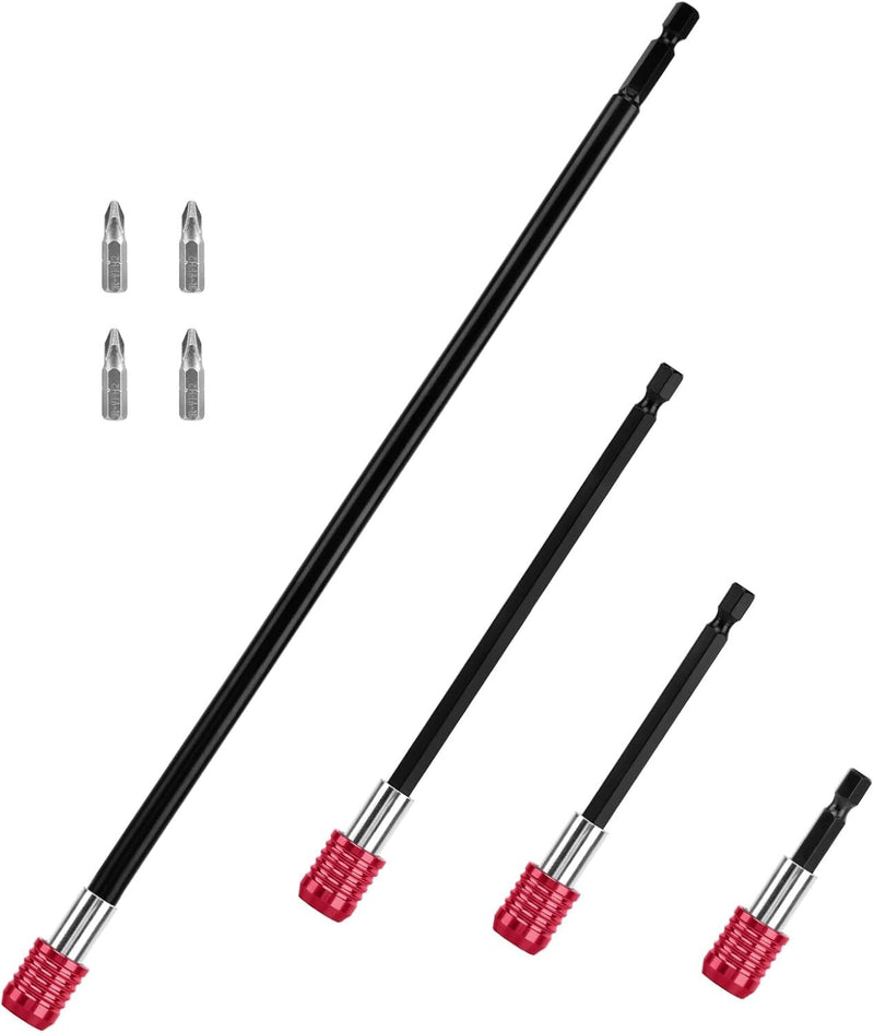 4Pcs Drill Extension 1/4 Hex Quick Release Bit Holder 12 6 4 2 with PH2 Bit