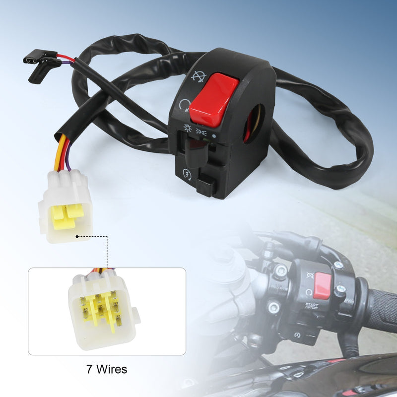 7/8" Handlebar Horn Turn Signal Fog Light Controller Switch for Motorcycle