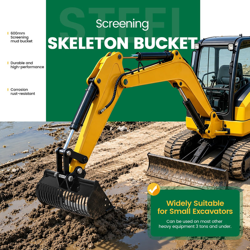600mm Mud Bucket Screening Skeleton Attachment for Mini Excavator Digger