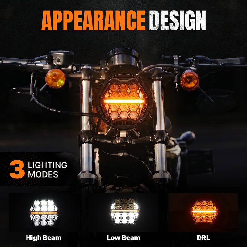 5.75'' Plug&Play LED Headlight Hi/Low DRL for Harley StreetBob Super Glide