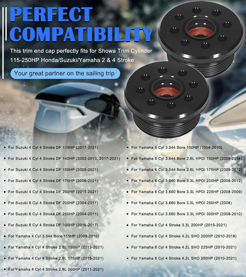 64E-43821-01-00 Screw Trim Cap Cylinder W/Seal for Yamaha 115-250HP Outboard 2PC